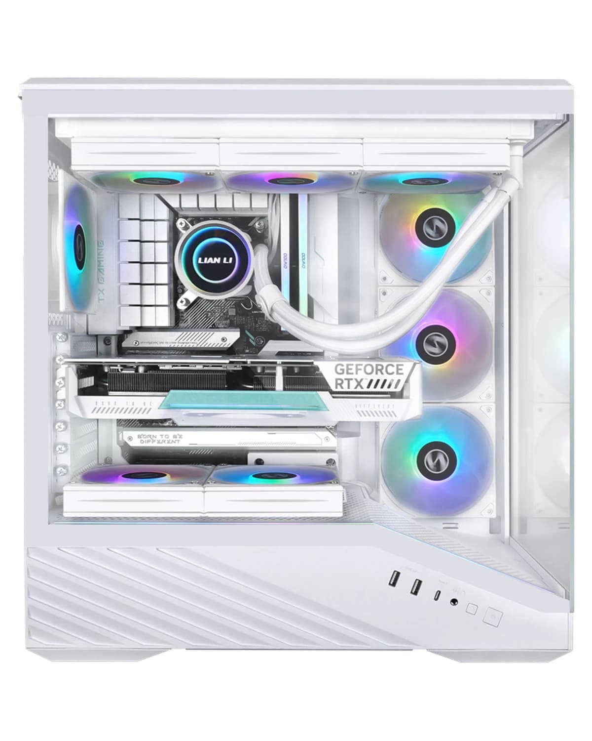 Gaming PC with RTX 5060, AMD Ryzen 5 9600X, 16 GB DDR5 — front view