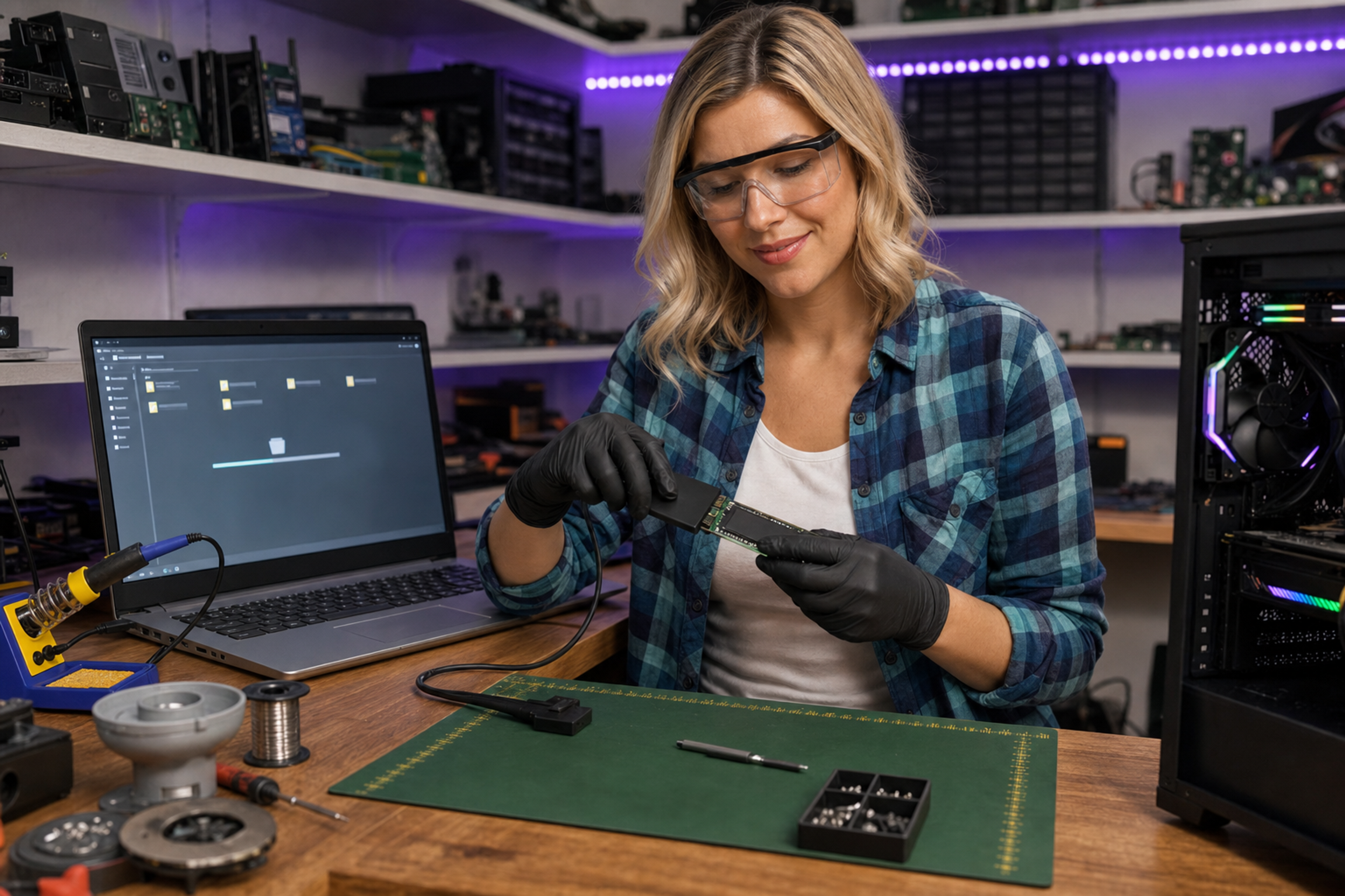 Kan data räddas från trasig SSD? — fotografi från Datorhjälp Lerums verkstad