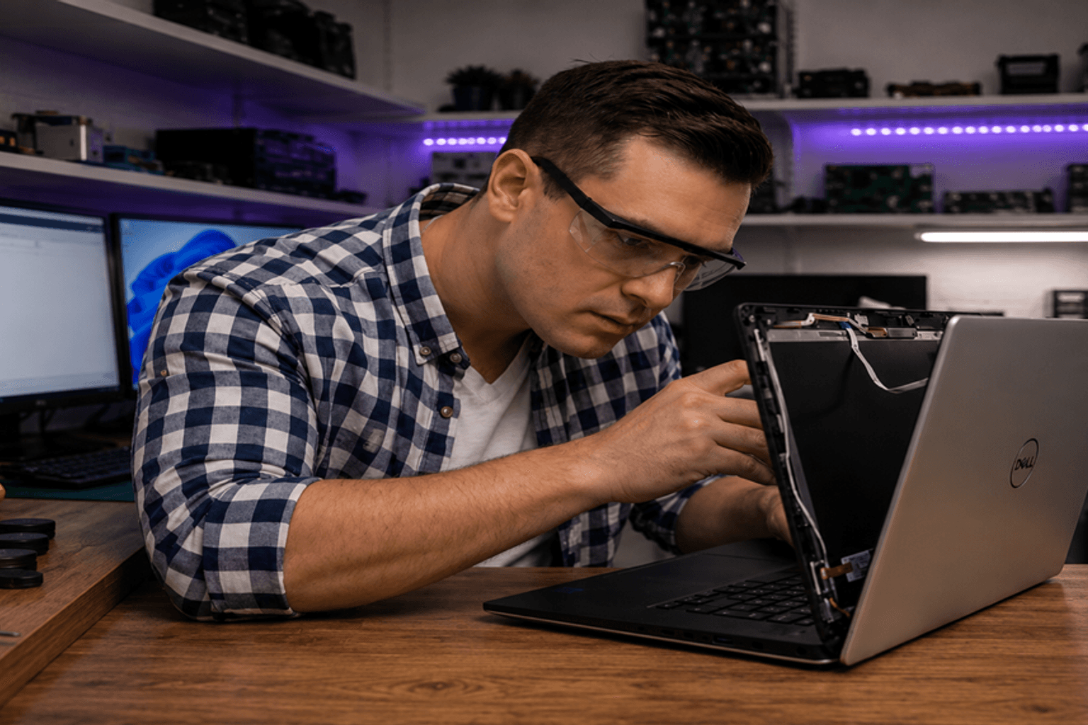 Vattenskadad laptop — rädda data — fotografi från Datorhjälp Lerums verkstad