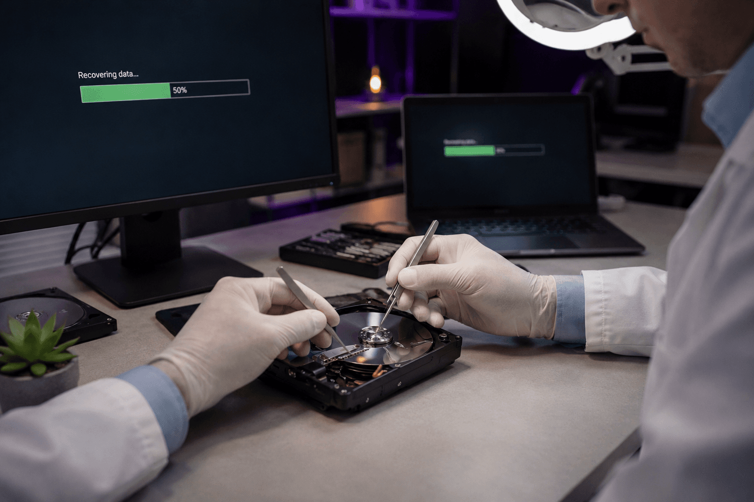 Går det att rädda data från en trasig SSD? — fotografi från Datorhjälp Lerums verkstad