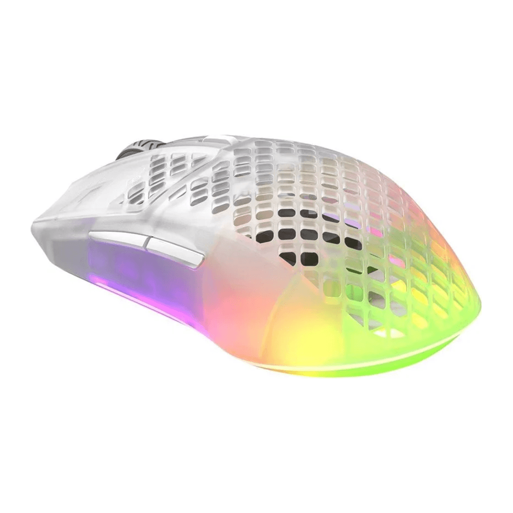 SteelSeries Aerox 3 Wireless 2022 - Ghost - Gamingmus — produktbild