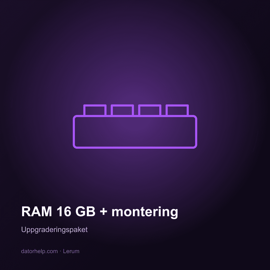 RAM 16 GB + installation