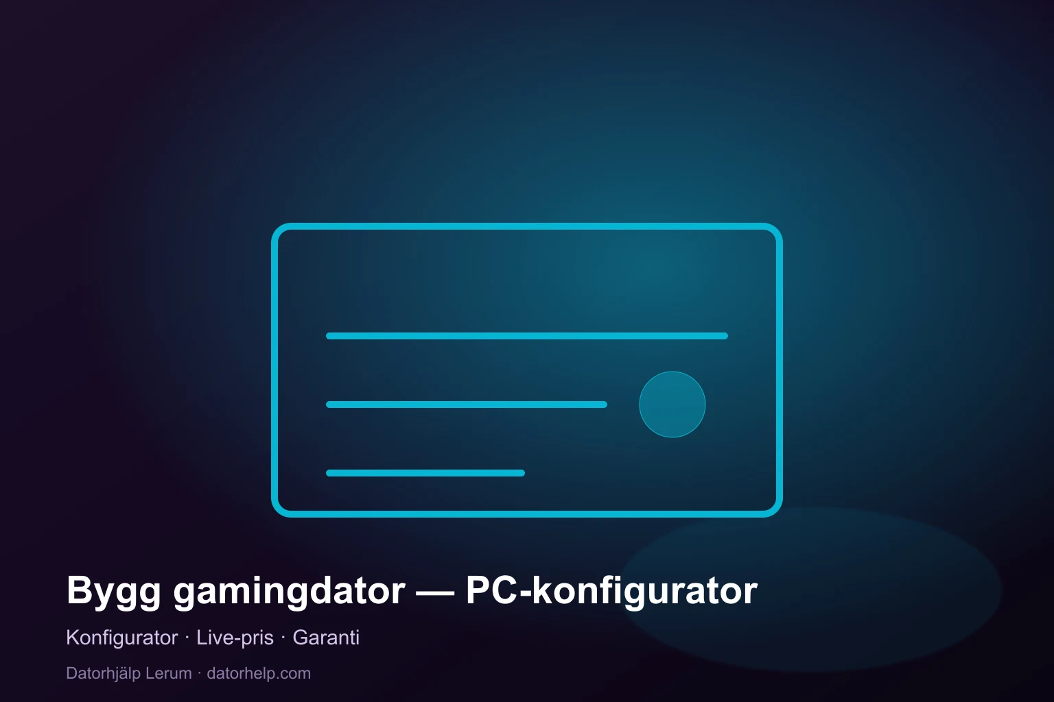 Bygg gamingdator — PC-konfigurator 3D-illustration av PC-konfigurator — bygg din gamingdator online med Datorhjälp Lerum