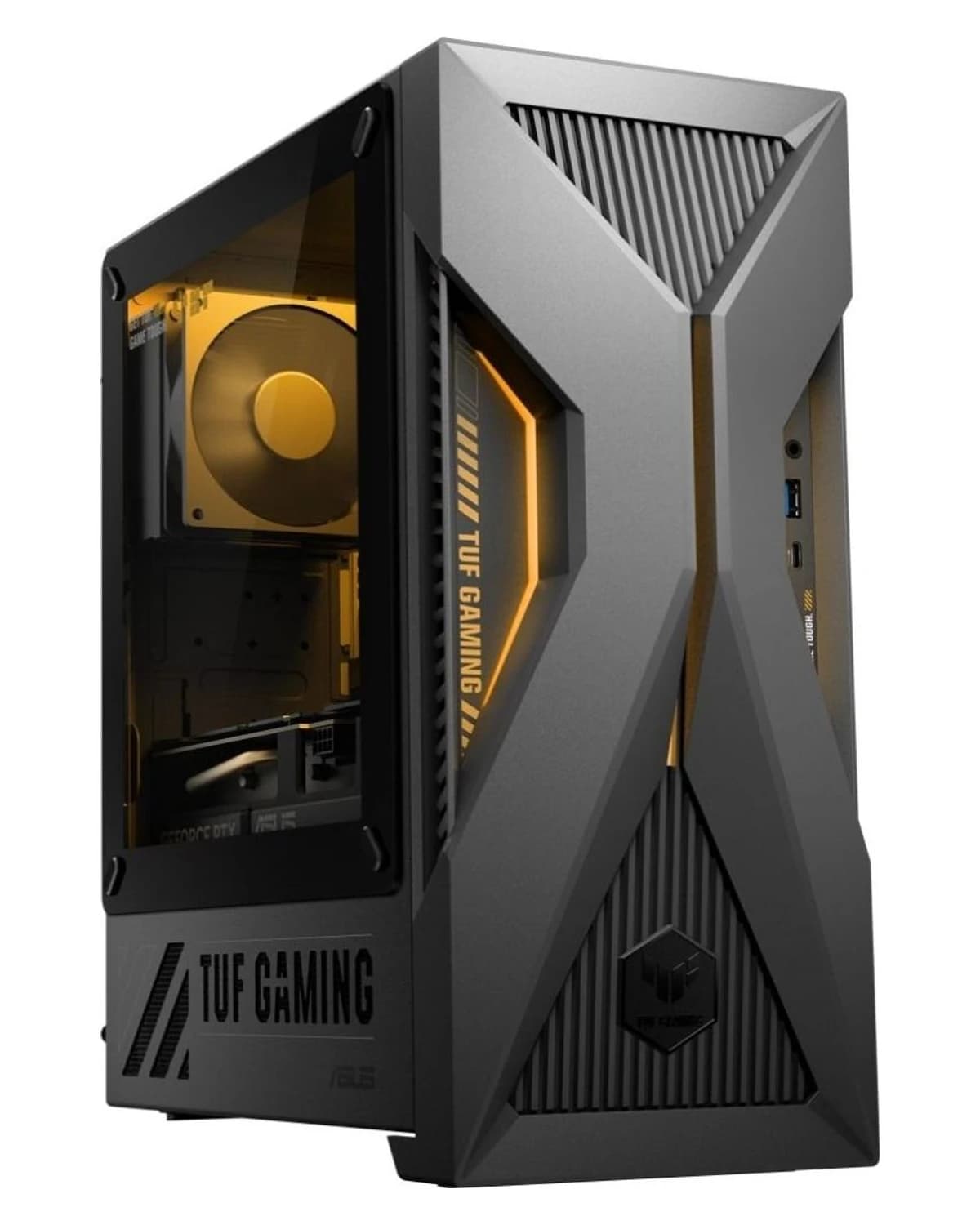 Gamingdator med RX 9060 XT och AMD Ryzen 7 260 (8 kärnor / 16 trådar, upp till 5.1 GHz, Zen 5) och 16 GB DDR5 — helhetsvy