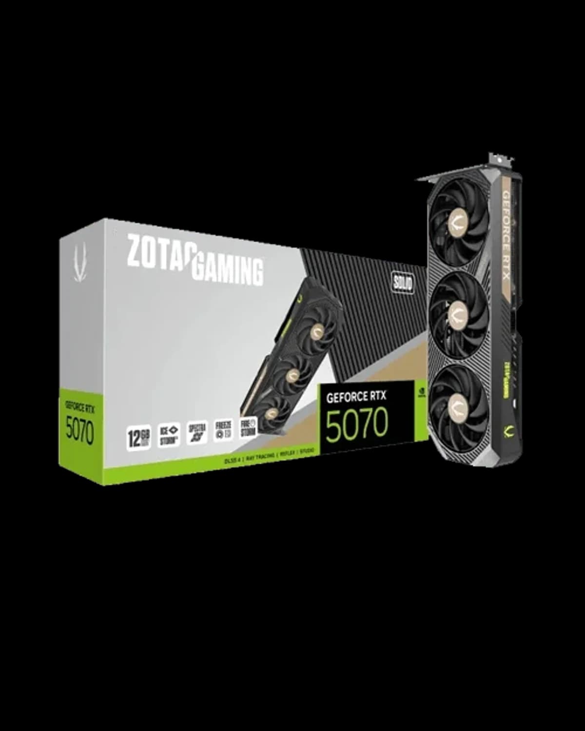 ZOTAC GAMING GeForce RTX 5070 SOLID - Grafikkort - GeForce RTX 5070 - 12 GB GDDR7
