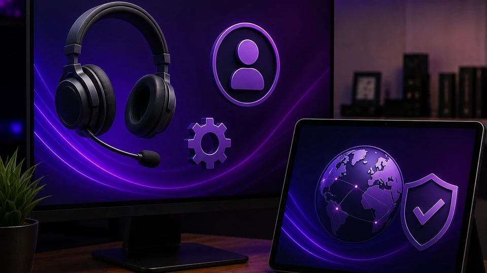3D-illustration av fjärrsupport — säker fjärranslutning mellan laptop och tekniker hos Datorhjälp Lerum